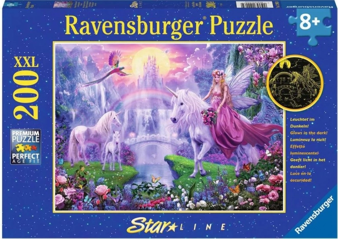Ravensburger šviečianti dėlionė Stebuklinga vienaragių naktis XXL 200 dalių