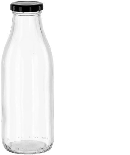 Stiklinis sulčių butelis 750 ml su metaliniu užsukamu dangteliu 44 mm