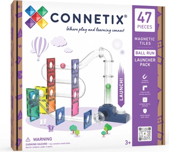 Connetix rutuliukų trasa su paleidikliu, 47 dalys