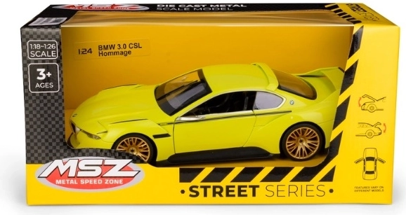 BMW 3.0 CSL Hommage Collectible Model by MSZ, Scale 1:24, Yellow