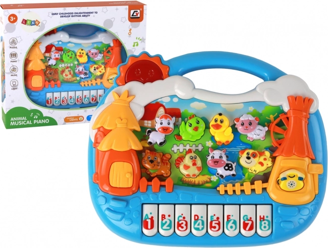 Children's Educational Piano with Animal Motifs and English Learning