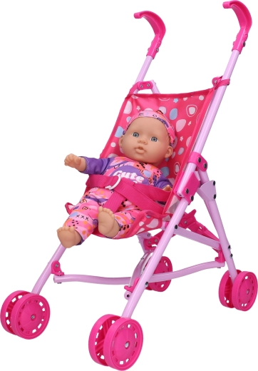 Toy stroller with doll