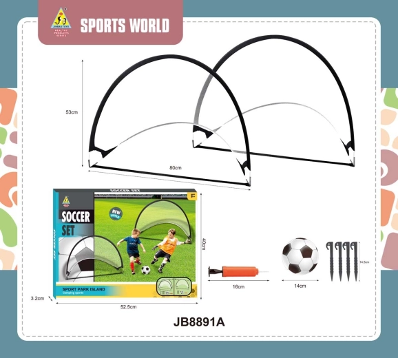 Pop Up Folding Soccer Goal Training Set with Accessories - 2 pcs