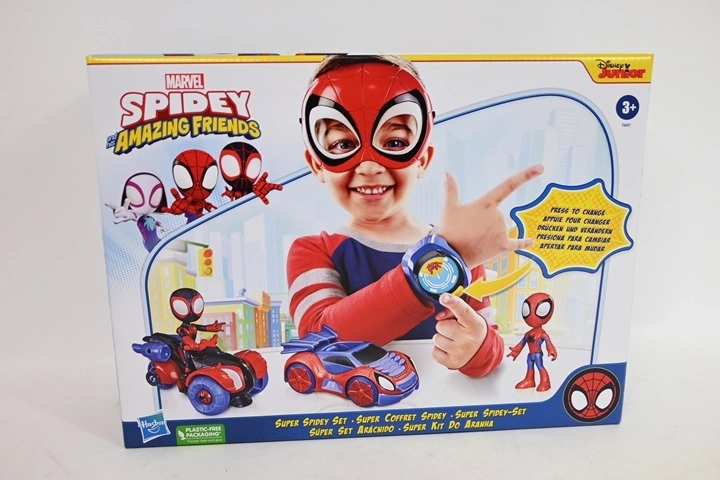 Spidey ir nuostabūs draugai – rinkinys: 2 transporto priemonės ir 2 figūrėlės su kauke ir apyranke
