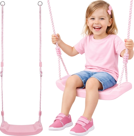 KRUZZEL children's plastic swing, pink
