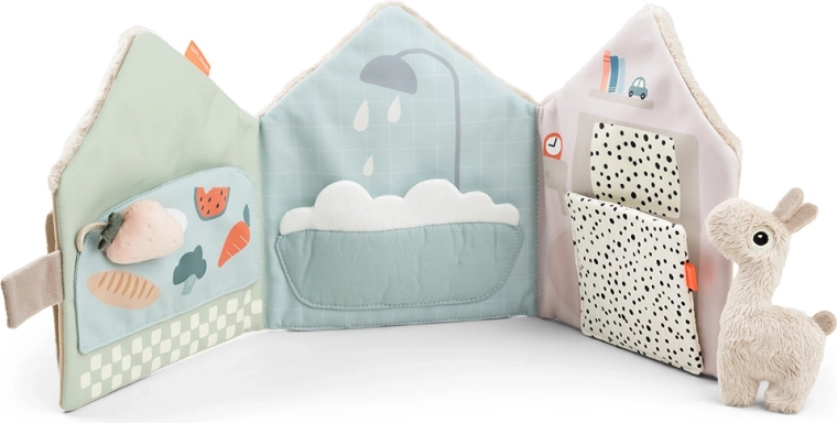 Done by Deer fabric book Lalee and Her Little House, sand