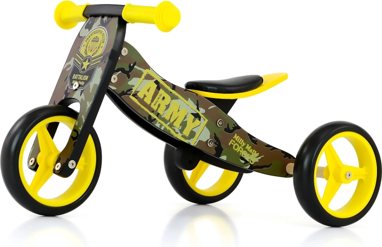 Milly Mally Jake 2-in-1 Balance Bike Army
