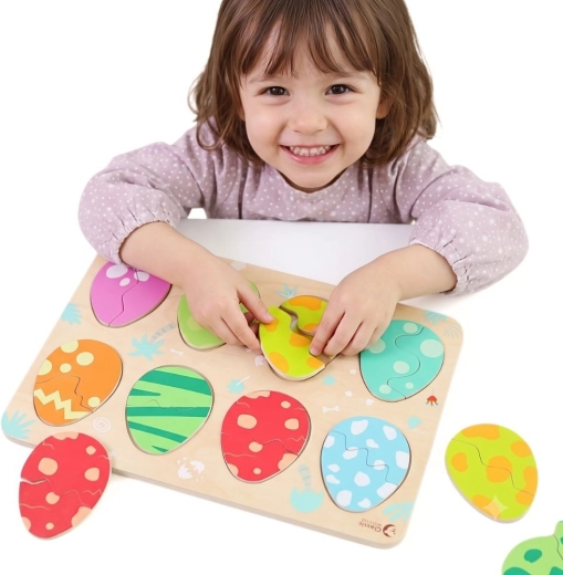 CLASSIC WORLD wooden dinosaur puzzles in eggs