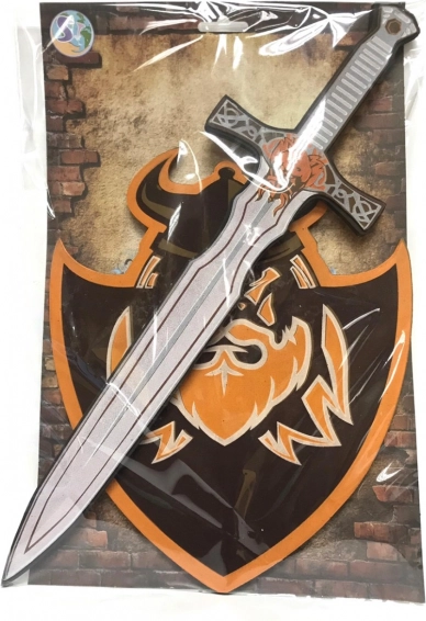 Vaikiškas vikingo putų kardas ir skydas