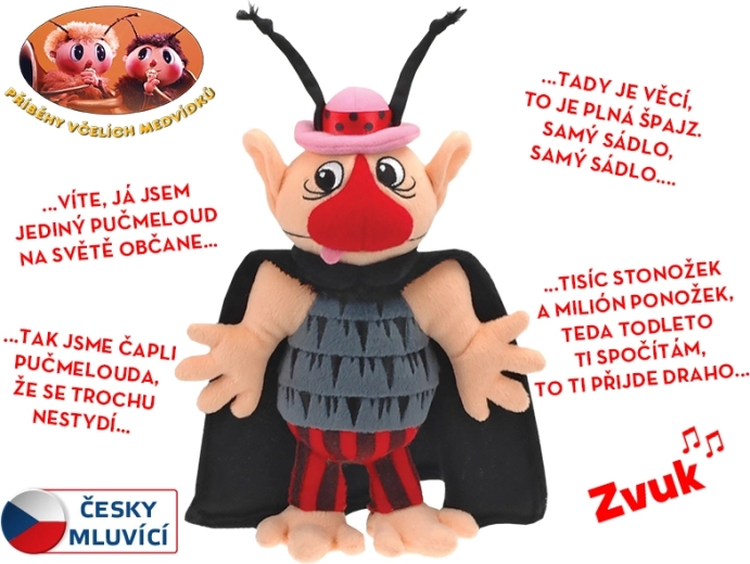 Bičių meškučių istorijos – pliušinis Pučmeloudas 37 cm, kalba čekiškai