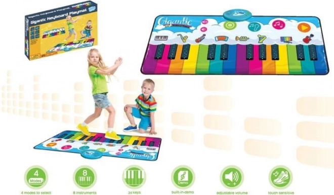 Vaivorykštinis muzikinis kilimėlis 120x46 cm