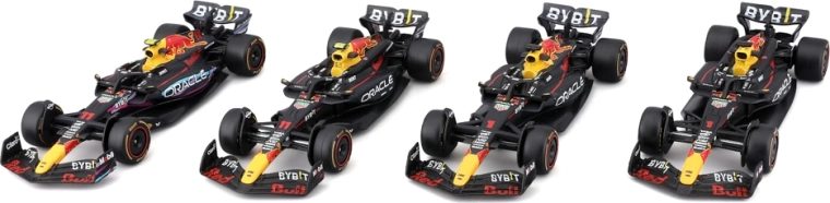 Bburago Formula Racing F1 rinkinys 4 modeliai Oracle Red Bull Racing 1:43 Verstappenas ir Pérezas