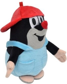 Mole plush toy 16 cm – blue shorts and red cap