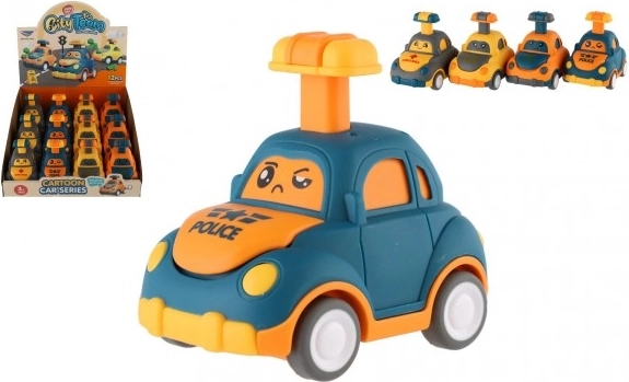Plastikinis automobilis „Paspausk ir važiuok“ 9 cm – su inercija, 4 rūšys