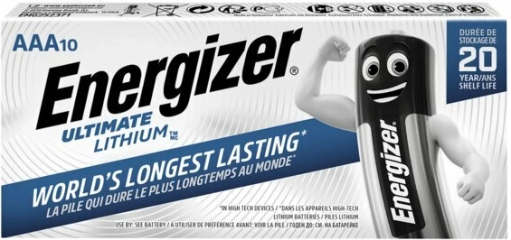 Energizer Ultimate Lithium AAA ličio baterijos 10 vnt.