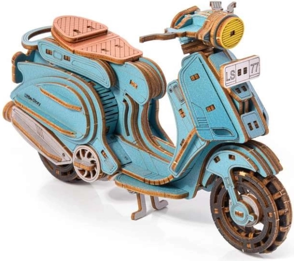 Little Story 3D Wooden Puzzle Sting Scooter Blue