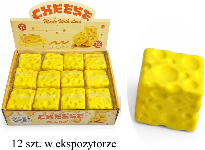 Anti-stress squishy ball cheese square - 1 piece
