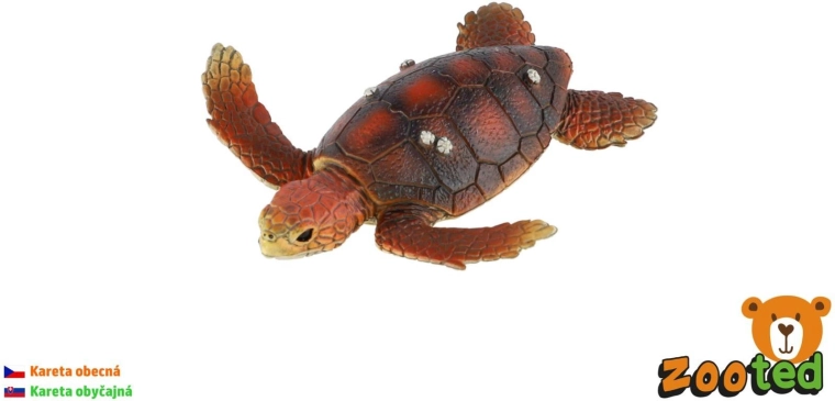 Loggerhead sea turtle figurine, 8 cm