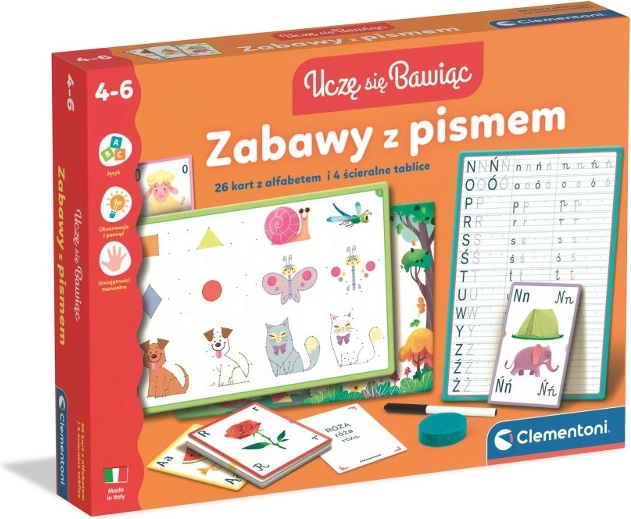 Linksmybės su rašmenimis – mokomasis žaidimas su nuvalomomis lentelėmis ir kortelėmis