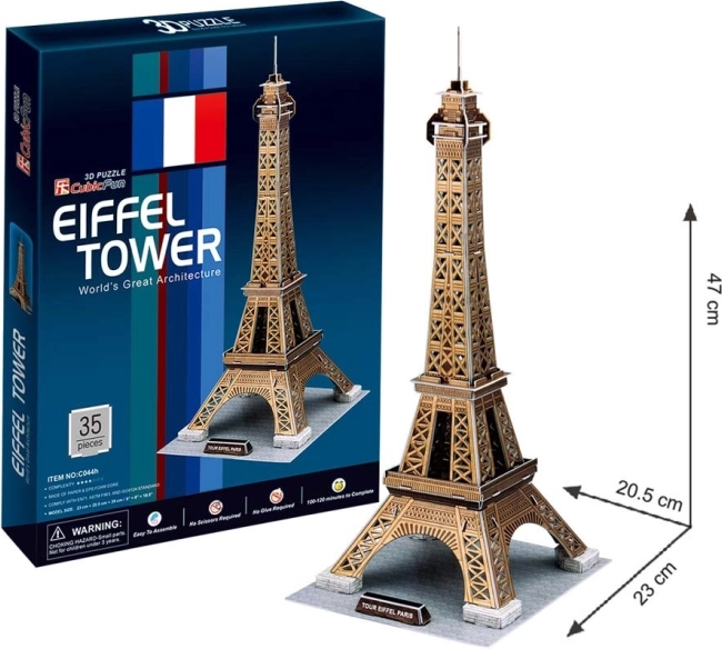 CubicFun 3D Puzzle Eiffel Tower Gold, 39 Pieces
