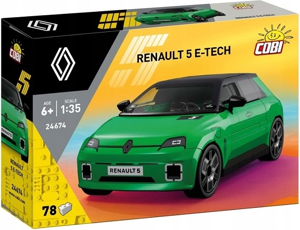 Cobi Renault 5 E‑Tech Electric žalias modelis iš kaladėlių
