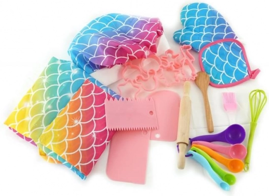 Plejo children's baking set with a rainbow motif