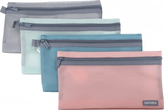 Aplankas su užtrauktuku, įvairių spalvų, 23x13 cm