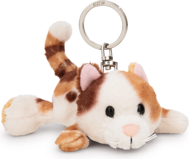 NICI raktų pakabukas – gulinti trispalvė katė Calico, 10 cm
