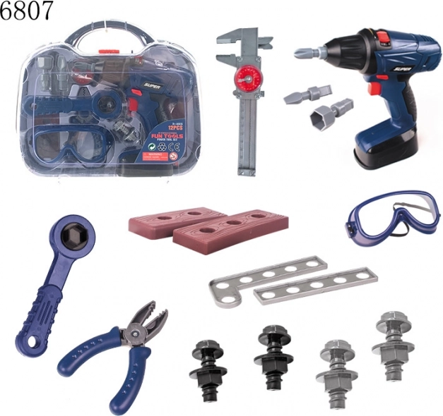 Vaikiškas įrankių lagaminėlis su garsais ir šviesa