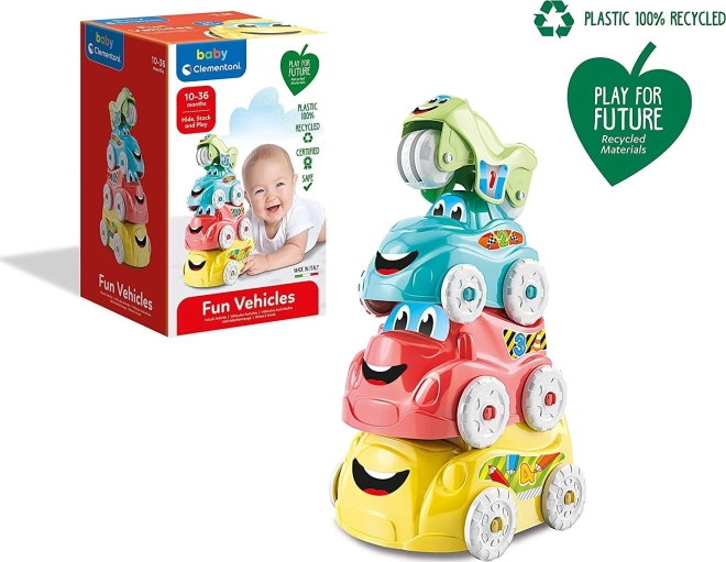 Clementoni Baby sudedamos linksmos transporto priemonės Play for Future