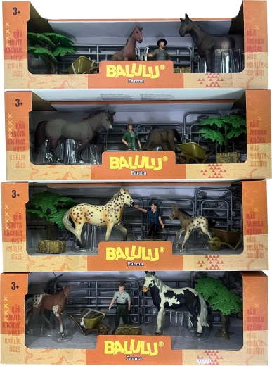 Balulu Large Horse Pasture Playset with Caretaker and Accessories - 1 piece