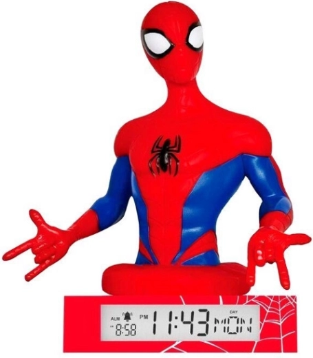 3D naktinė lemputė su žadintuvu Spider-Man