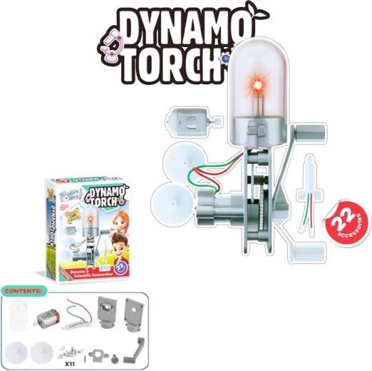 educational dynamo construction kit with LED light