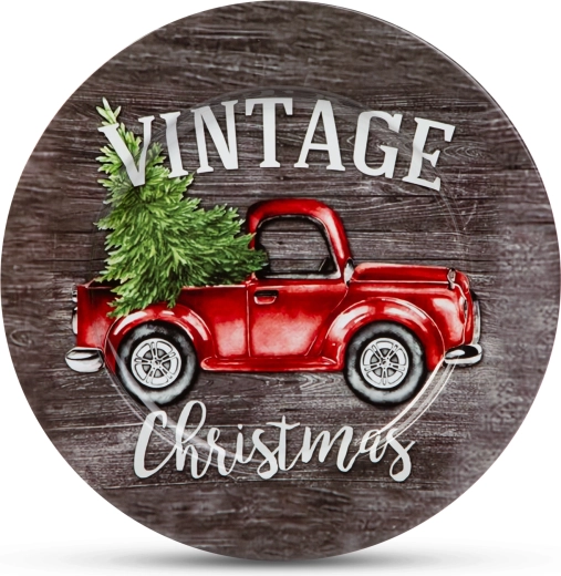 Vintage Christmas Metal Tray 33 cm