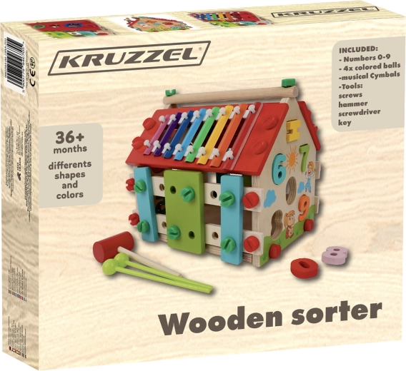 Wooden educational activity house Kruzzel
