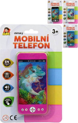 Vaikiškas „lietimui jautrus“ mobilusis telefonas su garsais anglų kalba 14 cm – 1 vnt.