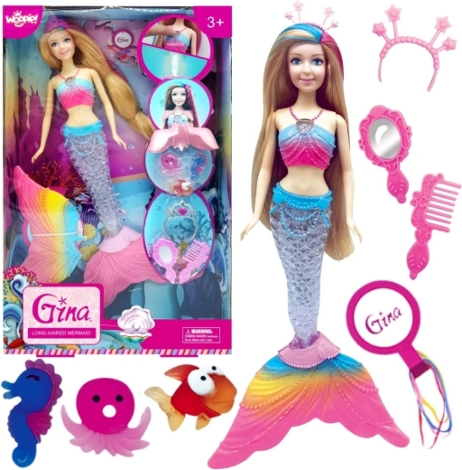 Woopie doll mermaid Gina magical rainbow with accessories