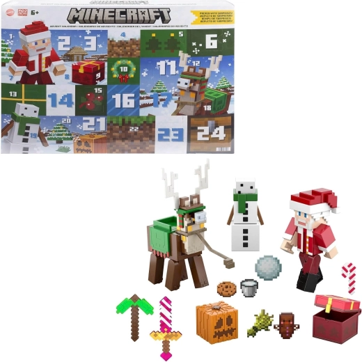 Minecraft advento kalendorius 2024 su figūrėlėmis ir priedais