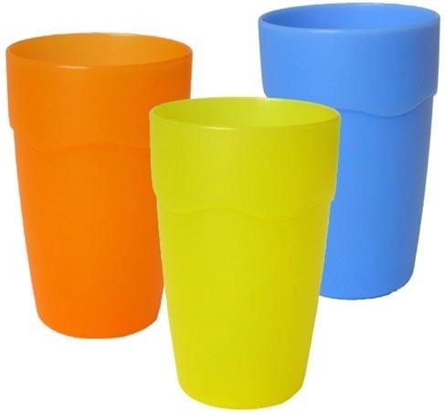 Matinis plastikinis 0,4 l puodelis – spalvų miksas