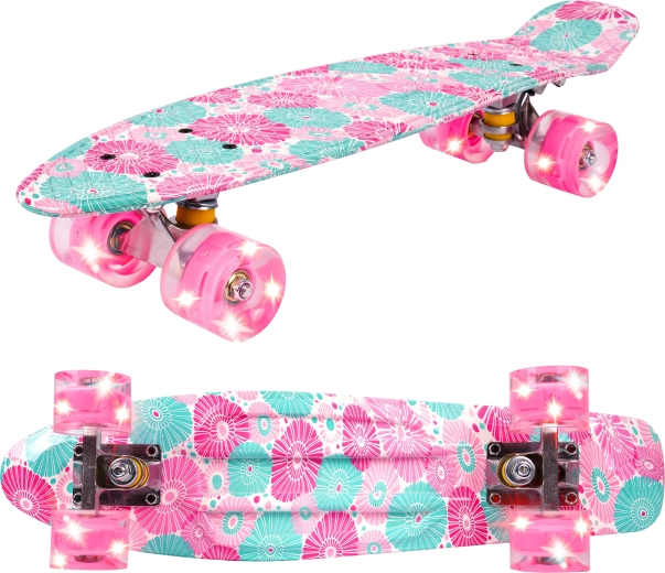 Pennyboard su LED ratukais Flowers