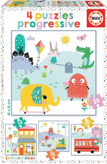 Vaikiškos dėlionės EDUCA Lemon Ribbon 4in1 (12–25 dalių)
