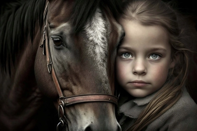 Diamond Mosaic - Girl with a Horse