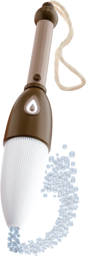 Electric bubble blower in the shape of a brown brush, 37 cm