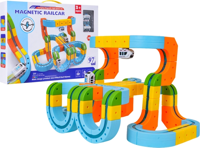 Colorful Magnetic Train Track, 97 Pieces