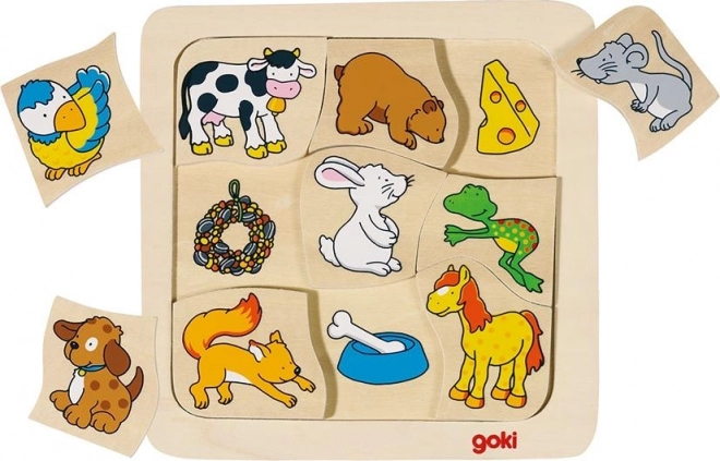 GOKI wooden puzzle Who Eats What? 9 pieces