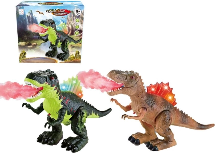 Dinozauras su rūku iš burnos bei šviesos ir garso efektais