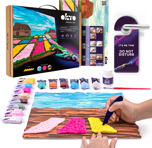 Okto Sensory Art Painting Set Flower Beds in Holland 30 × 40 cm