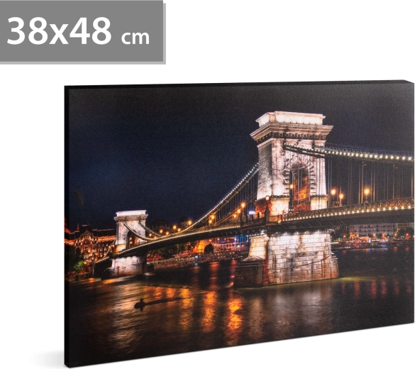 LED Wall Picture Chain Bridge, 38 × 48 cm