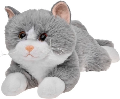 Gray and White Plush Cat Decoration