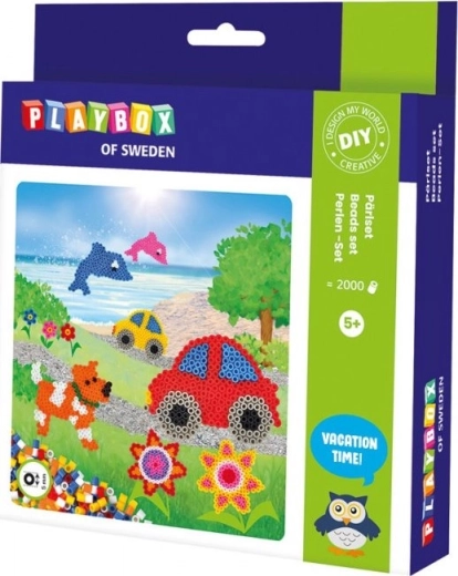 PLAYBOX Iron-on Beads Set Dogs, Cars, Dolphins and Flowers 2000 pcs